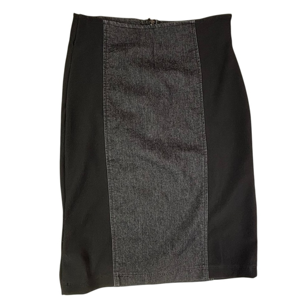 Bisou Bisou Denim Panelled Pencil Skirt
